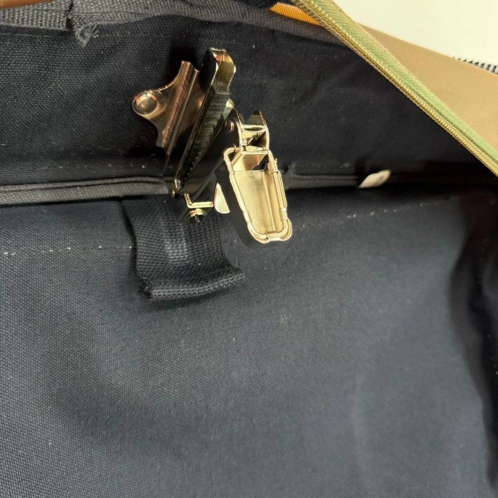 VTG 80s G.H. Bass American Heritage Canvas Leather‎ Garment Bag Complete